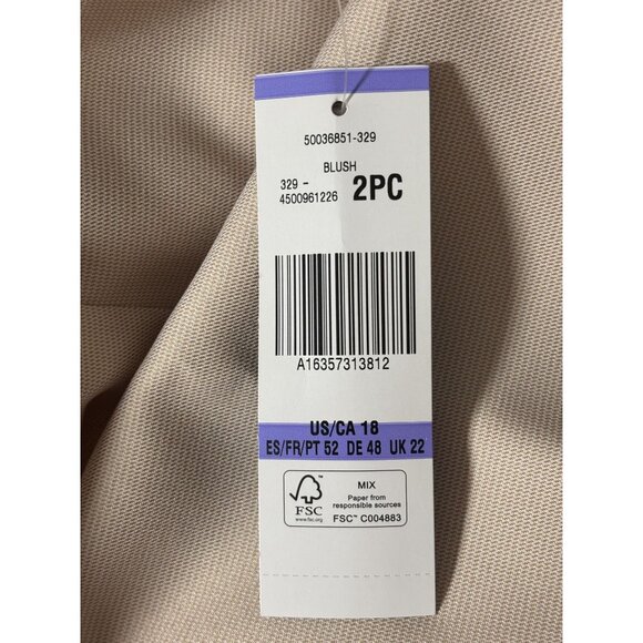 Le Suit Women’s 2-Piece Suit Set Sz 18 | Blazer & Pants Pastel Blush | MSRP $200 - Picture 14 of 15